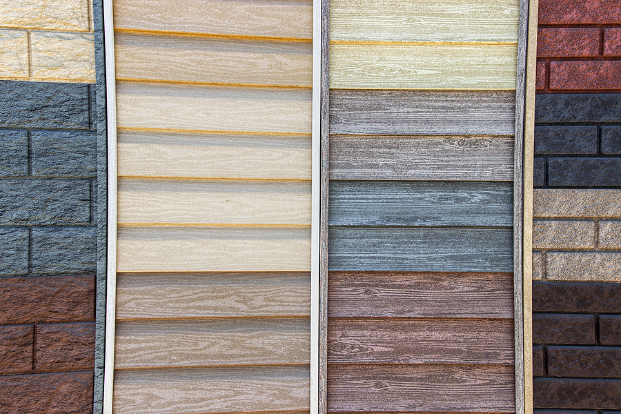 Vinyl Siding samples showing textured options