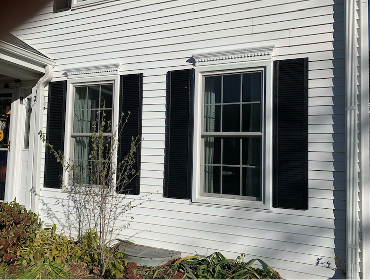 Closeup of new shutters installed