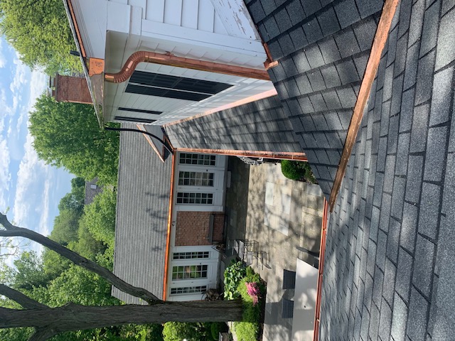 Copper flashing and trim installed on a home in wilmette