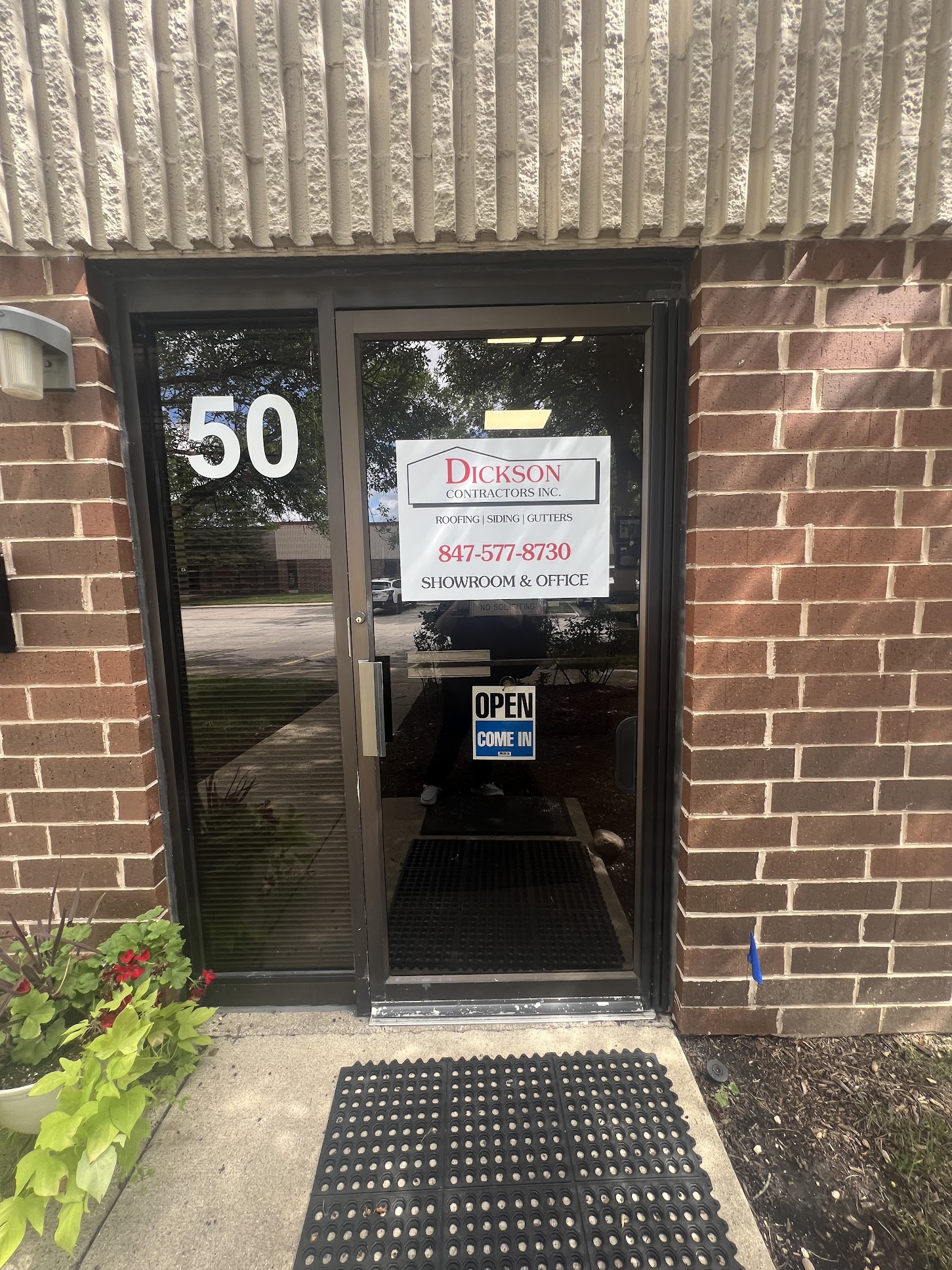 Front Door at Dickson Contractors Showroom Front door of Dickson Contractors Showroom in Rolling Meadows
